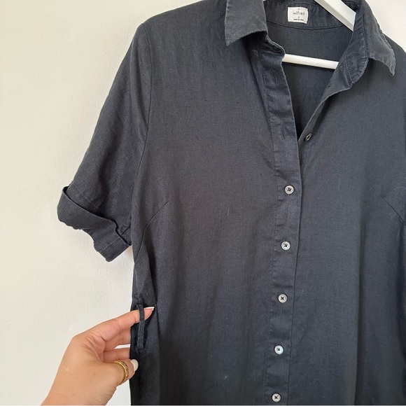 Aritzia Wilfred Eleta Linen Maxi Dress In Dark Night Navy Size S - Picture 9 of 10